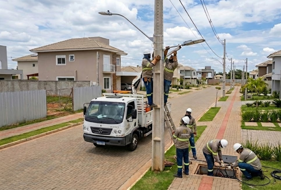 Infraestrutura elétrica para loteamento.